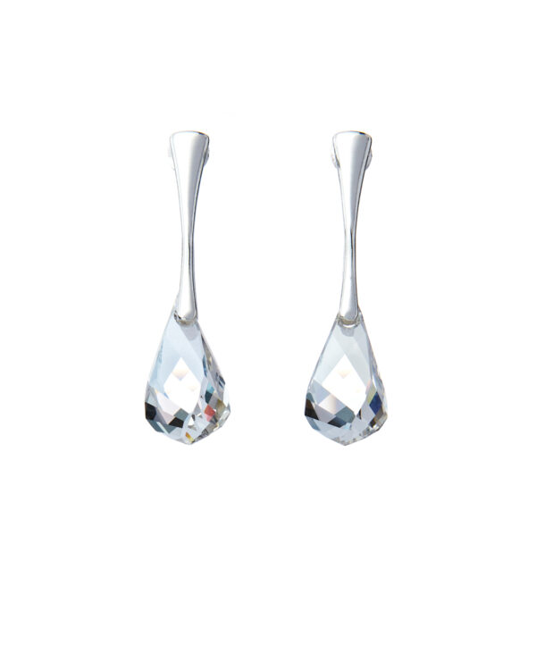 Crystal Silver Earrings with Rhodium plating